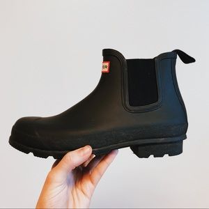 Black “Hunter” Chelsea Ankle Rain Boots(M 10 W 12)